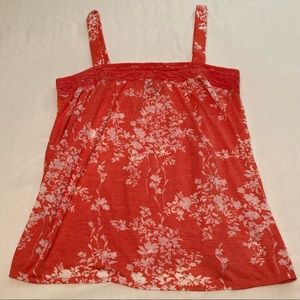 Floral Lace OLD NAVY Orange & White Smock Tank Shirt